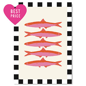 BY31&reg; Kaartjes voor sieraden fish Black-white-pink-red