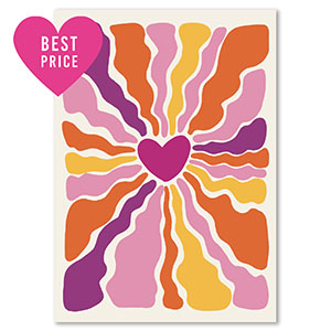 BY31&reg; Kaartjes voor sieraden heart Purple-pink-orange-yellow
