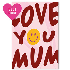 BY31&reg; Kaartjes voor sieraden "Love you mum" Burgundy red-pink-yellow-lilac