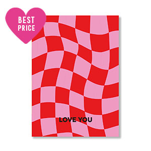 Kaartjes voor sieraden "Love you" Pink-red