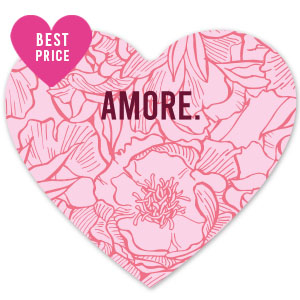 Kaartjes voor sieraden Hart "amore" Pink
