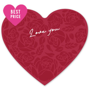 Kaartjes voor sieraden Hart "love you" Red-white