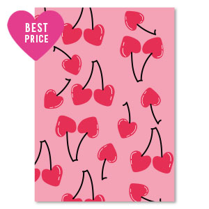 Kaartjes voor sieraden "kersen" Pink