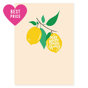 Kaartjes voor sieraden "Easy peasy lemon squeezy" Beige-yellow