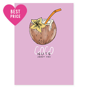 Kaartjes voor sieraden "Coco nuts about you" Lilac-brown