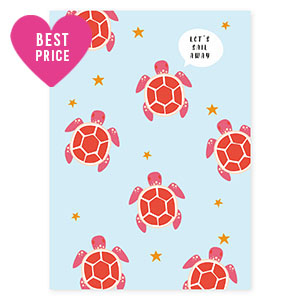 Kaartjes voor sieraden "Let's sail away" Light blue-red