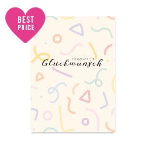 Kaartjes voor sieraden "Herzlichen Gl&uuml;ckwunsch" Rose tan