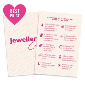 BY31&reg; Kaartjes voor sieraden "Jewellery care" Nederlands Off white-pink