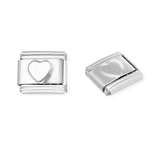 Italian charms losse schakels van Stainless steel Roestvrij staal(RVS) heart Silver