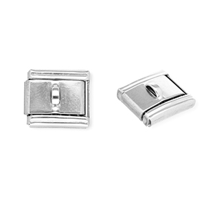 Italian charms losse schakels van Stainless steel Roestvrij staal(RVS) with loop Silver