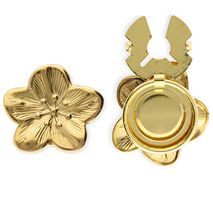 Button covers van Stainless steel Roestvrij staal (RVS) flower Gold