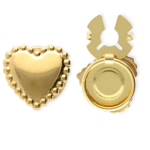 Button covers van Stainless steel Roestvrij staal (RVS) heart Gold