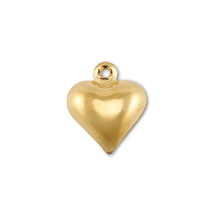 Bedels van Stainless steel Roestvrijstaal (RVS) heart Gold