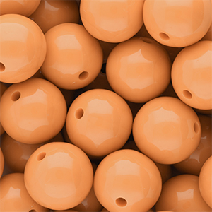 18 mm kralen van DQ acryl shiny Chamois orange 15-1145 TCX
