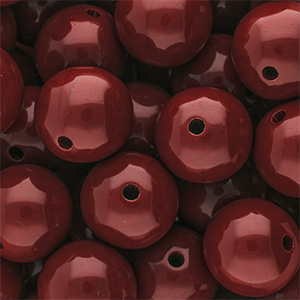 16 mm kralen van DQ acryl shiny Salsa red 18-1657 TCX