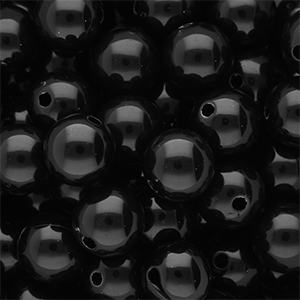 12 mm kralen van DQ acryl shiny Black