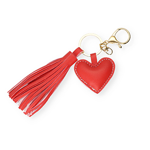 Sleutelhangers heart with tassel Red-gold