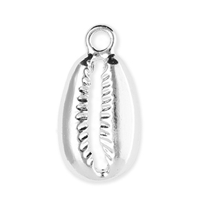 Metaal bedels cowrie Silver