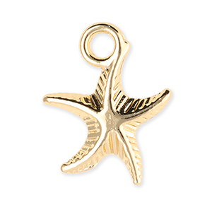Metaal bedels starfish Gold