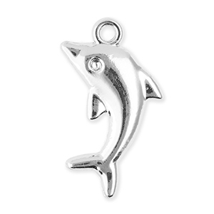Metaal bedels dolphin Silver