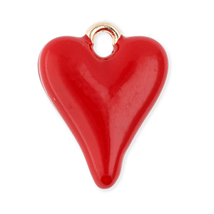 Metaal bedels heart Gold-red