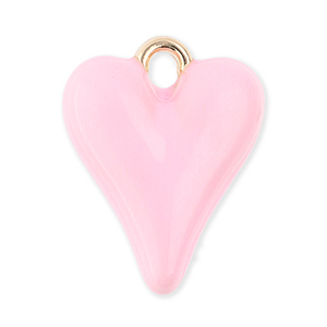 Metaal bedels heart Gold-light pink