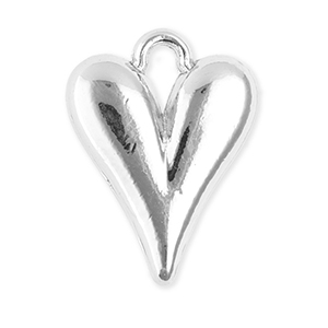 Metaal bedels heart Silver