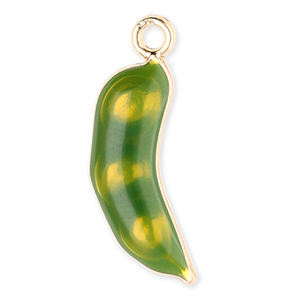 Metaal bedels bean Gold-green