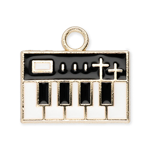 Metaal bedels keyboard Gold-white-black