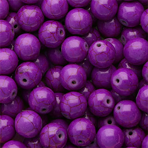 Keramiek kraal 12mm Aubergine purple