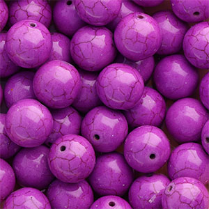 Keramiek kraal 16mm Purple