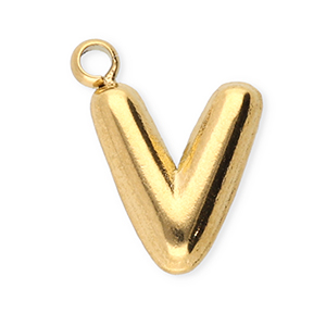 Bedels van Stainless steel Roestvrij staal (RVS) letter V Gold