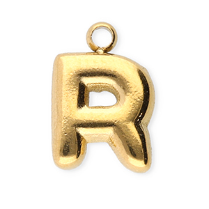 Bedels van Stainless steel Roestvrij staal (RVS) letter R Gold