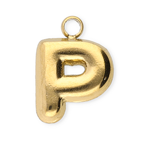 Bedels van Stainless steel Roestvrij staal (RVS) letter P Gold