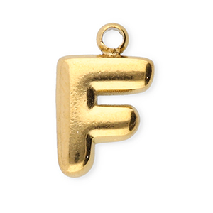 Bedels van Stainless steel Roestvrij staal (RVS) letter F Gold