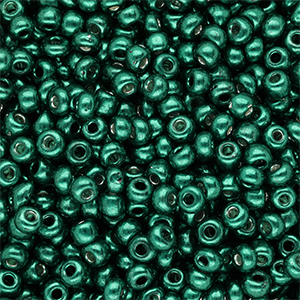 Rocailles 6/0 (4mm) Metallic shine teal green