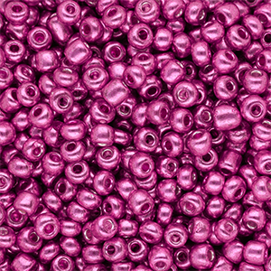 Rocailles 6/0 (4mm) Metallic shine fuchsia pink