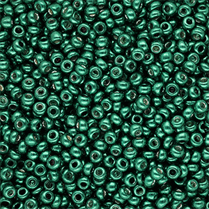 Rocailles 8/0 (3mm) Metallic shine teal green