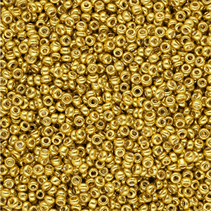Rocailles 12/0 (2mm) Metallic shine yellow gold