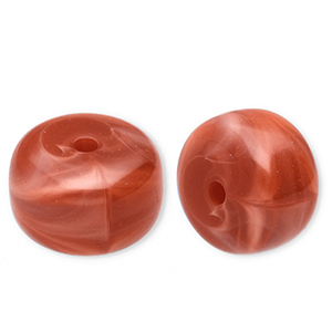 Kralen van acryl disc Rust red-marble