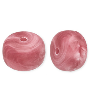 Kralen van acryl disc Warm pink-marble