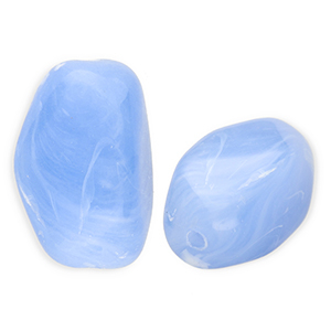 Kralen van acryl rectangle Light blue-marble