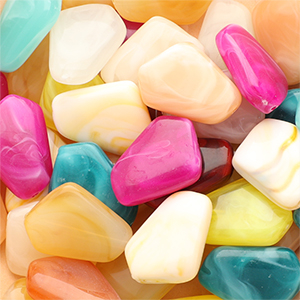 Kralen van acryl pentagon Multicolour-marble