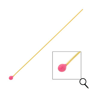 BY31&reg; Benodigdheden van Stainless steel Roestvrij staal (RVS) nietstiften with ball 70mm Gold-magenta pink