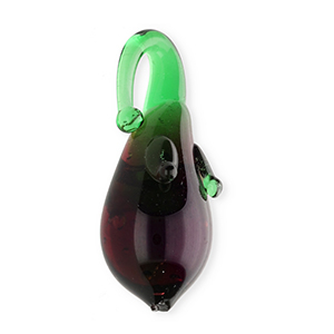 Glas bedels handgemaakt eggplant Transparent berry wine red-transparent green
