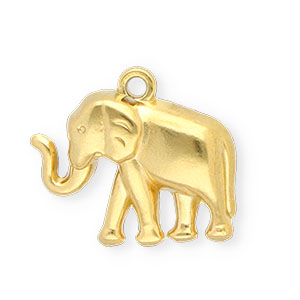 Bedels van Stainless steel Roestvrij staal (RVS) elephant Gold