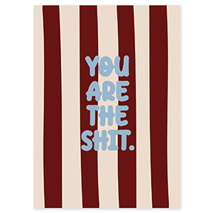 BY31&reg; Kaartjes voor sieraden "You are the shit" Brown-cr&eacute;me-light blue