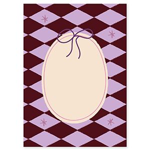 BY31&reg; Kaartjes voor sieraden oval with bow Brown-purple-pink-cr&eacute;me