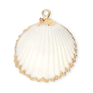Schelp hanger special cockles White-gold