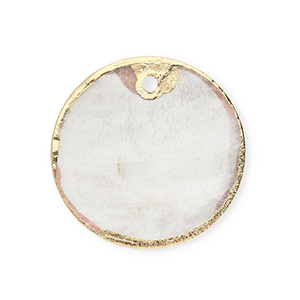 Schelp hanger special round Off white-gold